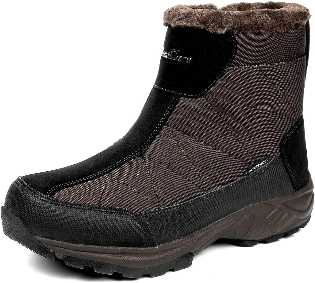 

Мужские теплые зимние ботинки SILENTCARE, обувь с меховой подкладкой, водонепроницаемые, легкие ботинки на голенище с противоскользящей подошвой