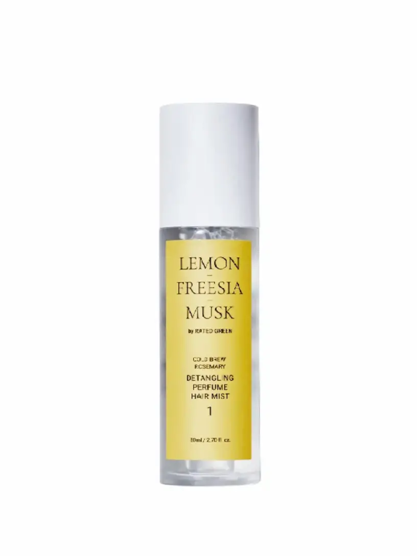 

Разглаживающий парфюмерный спрей для волос Lemon Freesia Musk, 80 мл Rated Green