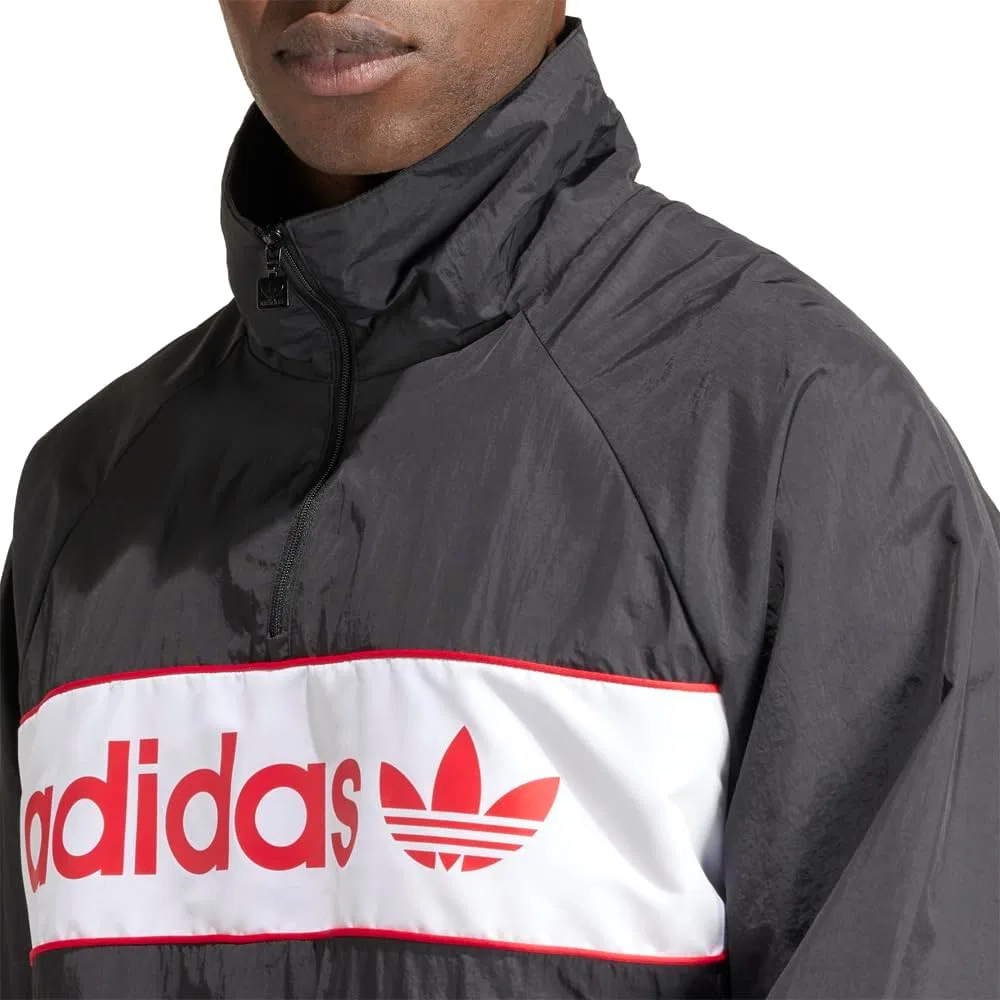 Ветровка Adidas Half Zip Ny мужская спортивная верхняя одежда повседневная - black — фото 4