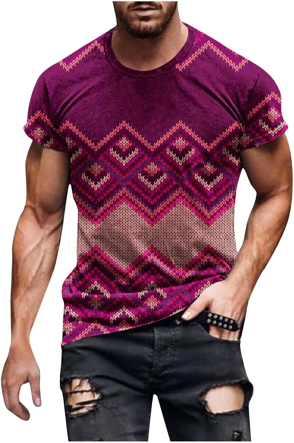 

Футболка мужская Zeiyignr с этническим принтом Aztec