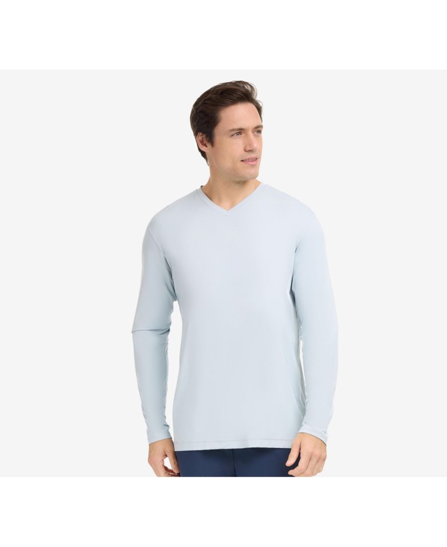 

Мужская футболка с V-образным вырезом и защитой от солнца UPF 50+ BloqUV, Soft gray