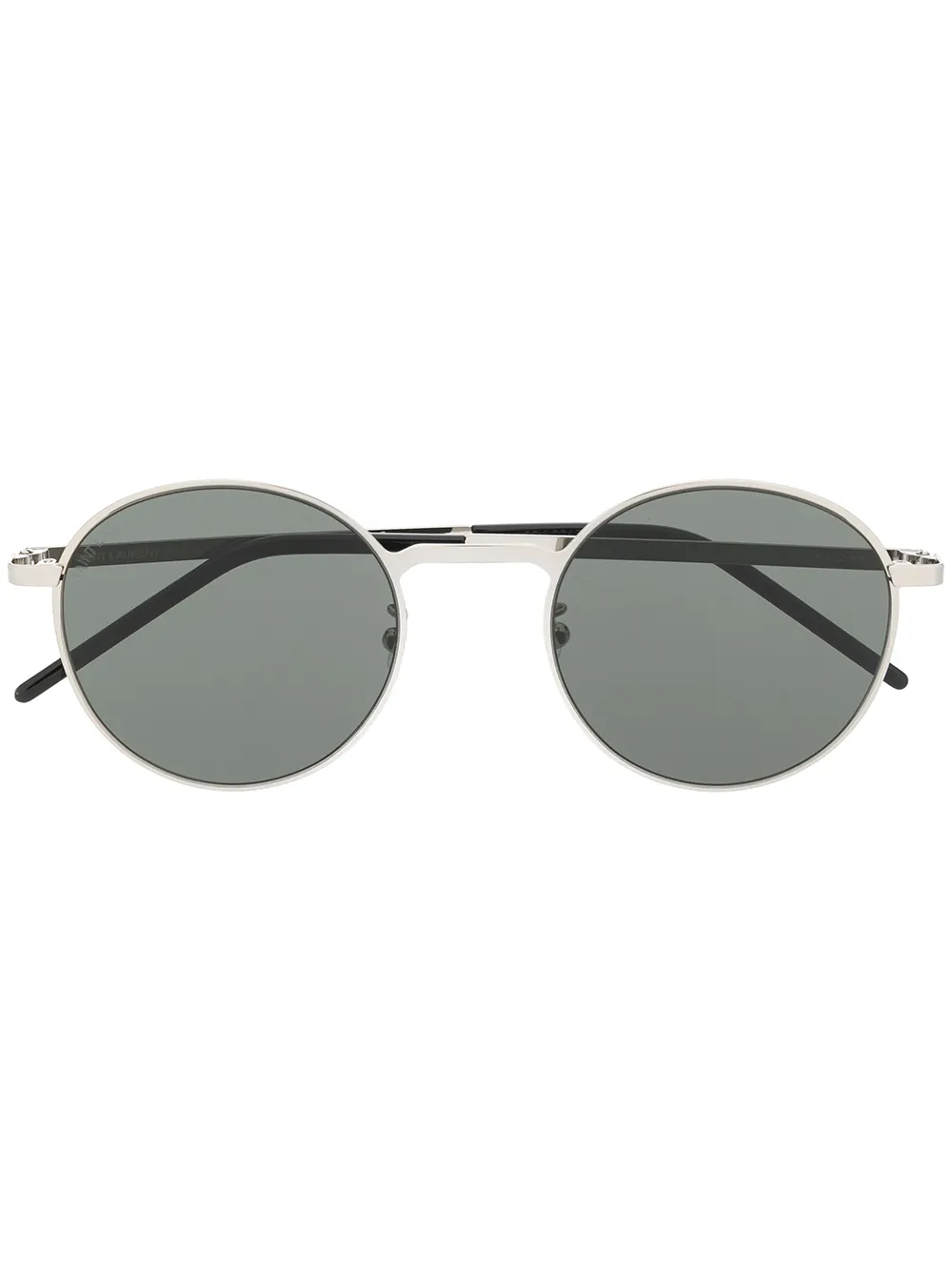 

Солнцезащитные очки-авиаторы в круглой оправе Saint Laurent Eyewear, серебяный