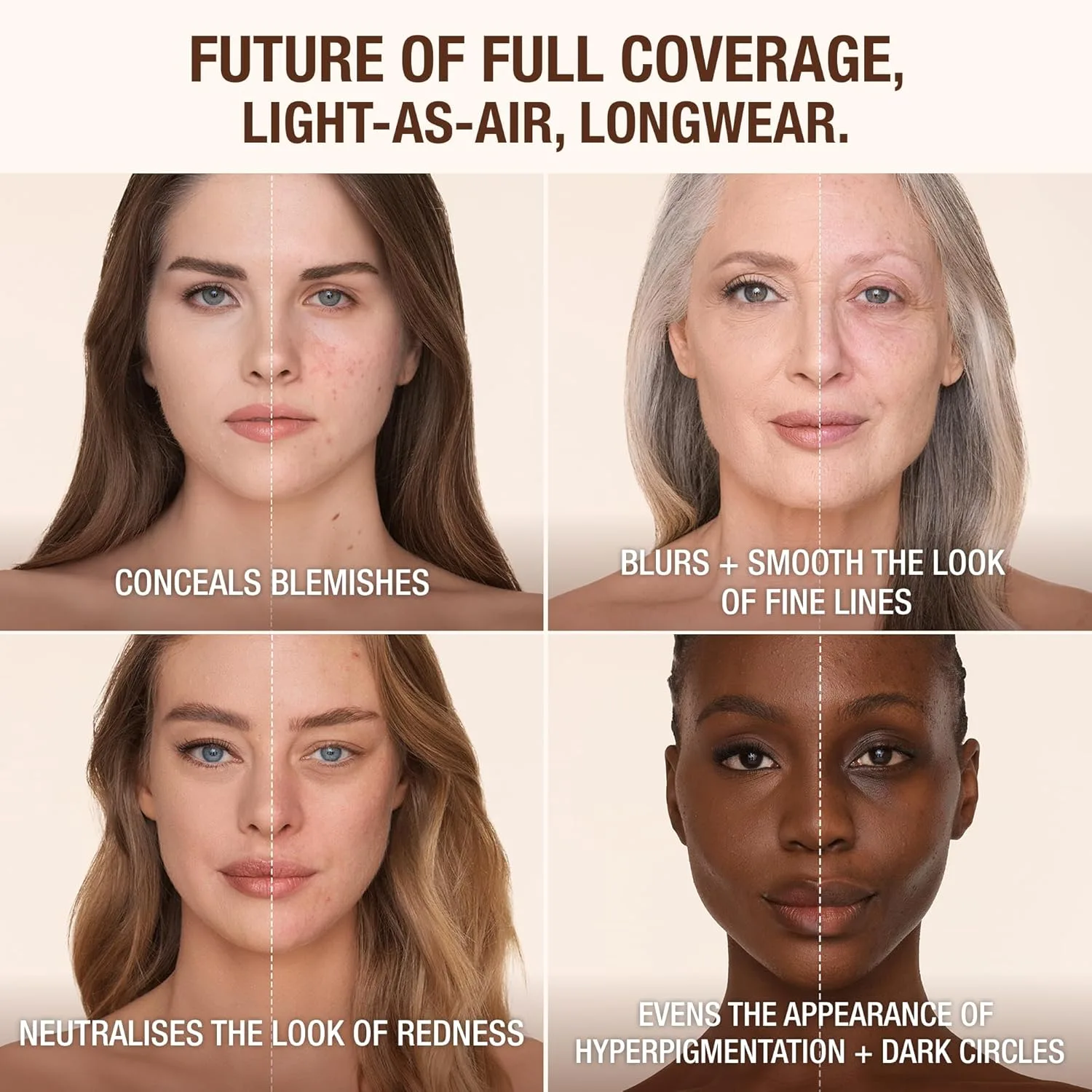 Charlotte Tilbury Airbrush Flawless Matte Foundation - тональная основа с полным покрытием и натуральным матовым финишем, выравнивает и маскирует поры, водостойкая и устойчивая к переносу, 03 Warm - Fair with warm undertones — фото 4