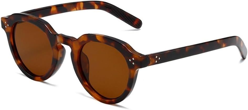 

Овальные солнцезащитные очки для женщин, модные, прозрачные, конфетные оттенки, защита от УФ-излучения UV400, ретро, ​​с заклепками, для мужчин, панк, трендовые солнцезащитные очки SKFGNX, Leopard Tea