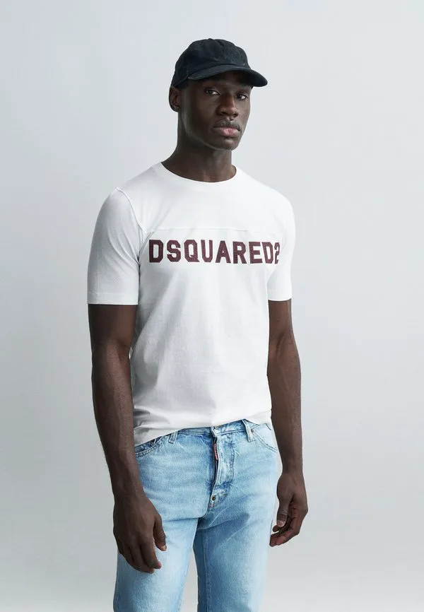 Крутая футболка с футбольным принтом Dsquared2, White