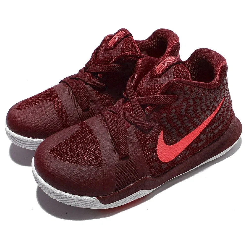 Кроссовки Kyrie 3 Abrasion Resistant низкие для малышей, красные Nike, Red — фото 4
