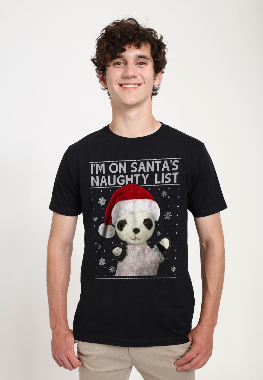 

Футболка с принтом SOOTY CHRISTMAS SOO IM ON SANTAS NAUGHTY LIST Henry Tiger, черный