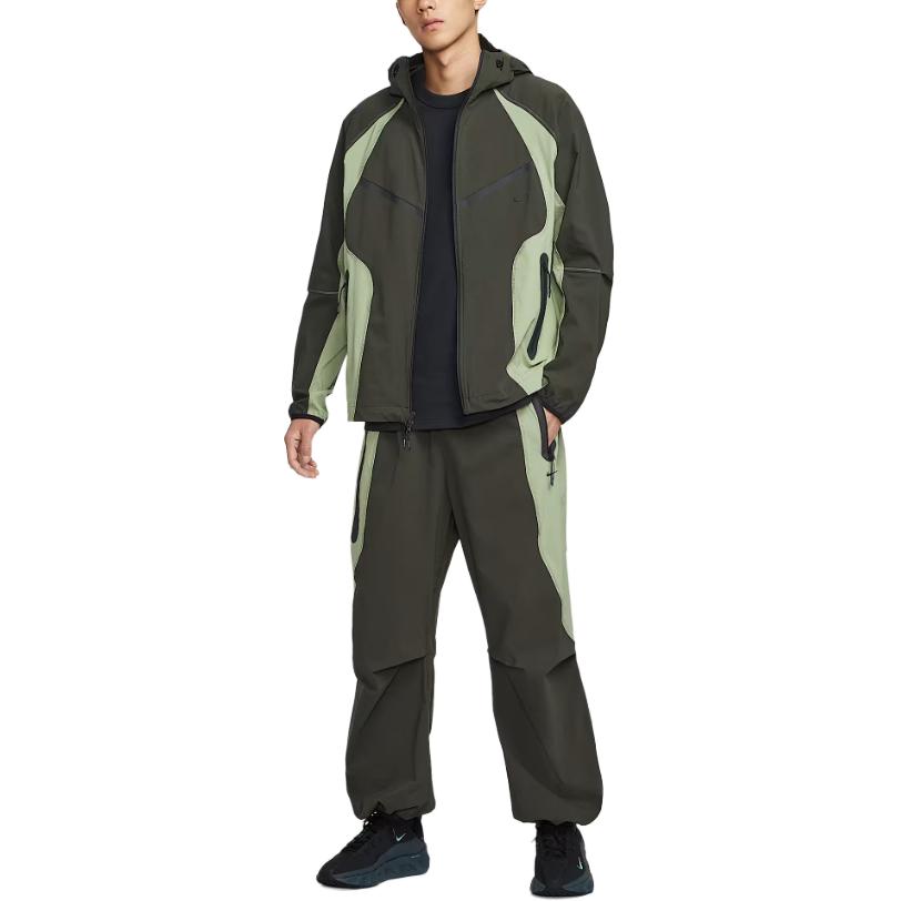 Мужские брюки Tech Dri FIT Woven Color Block Oversized Nike, зеленый/черный — фото 3