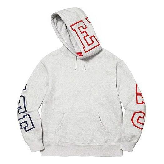 

Толстовка state hooded sweatshirt 'grey black red' Supreme, серый
