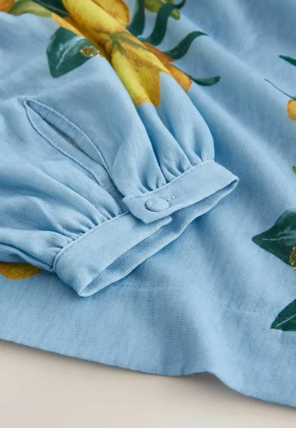 Топ с длинными рукавами и вырезом-лодочкой, стандартного кроя Next, Blue Floral Print — фото 3