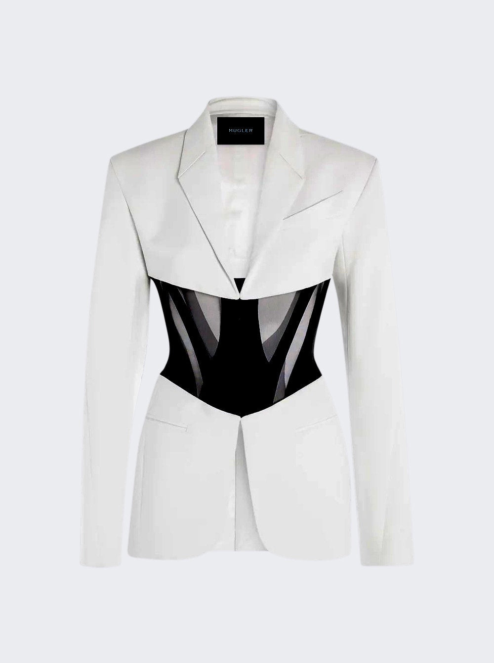 

Легендарная куртка с корсетом Mugler, цвет snow and black