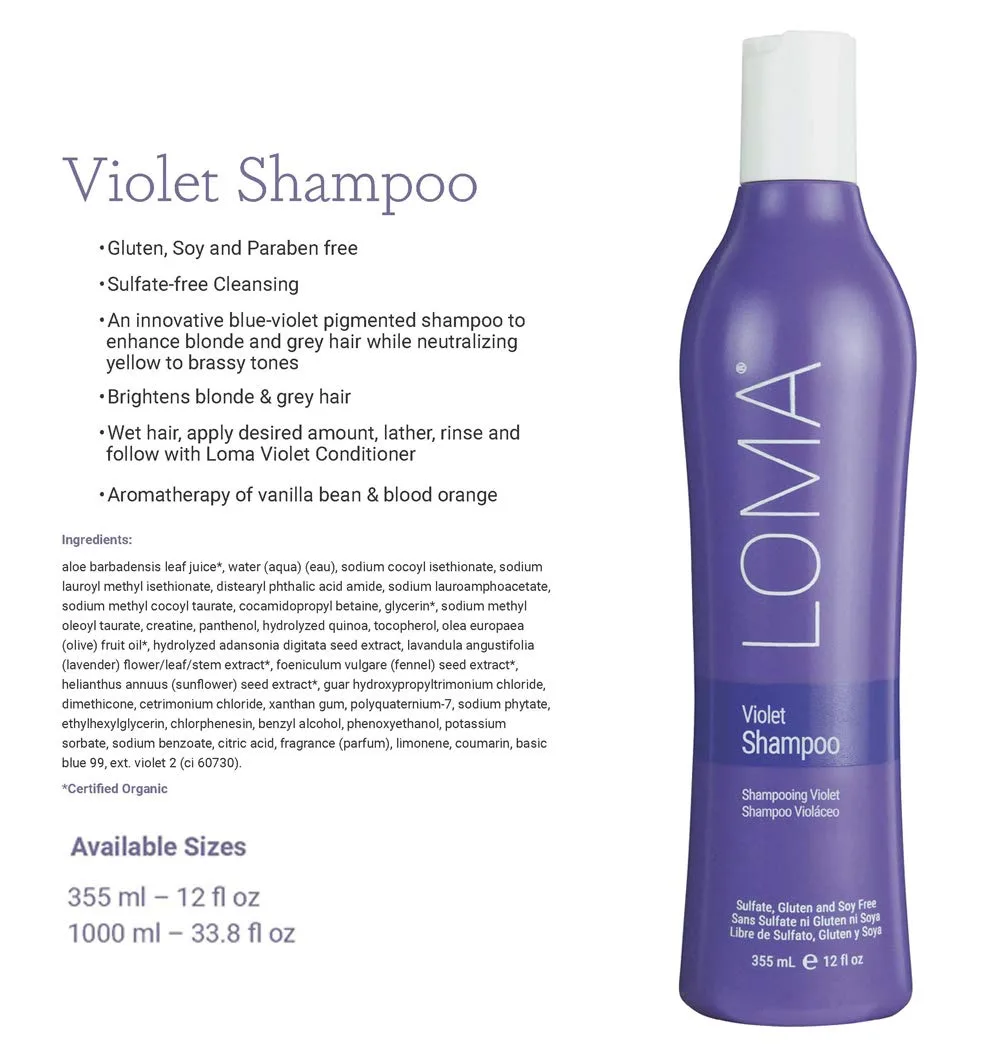 Шампунь и кондиционер LOMA Violet (набор из двух средств) 12 шт. Не содержат сульфатов, глютена и парабенов., grey — фото 2