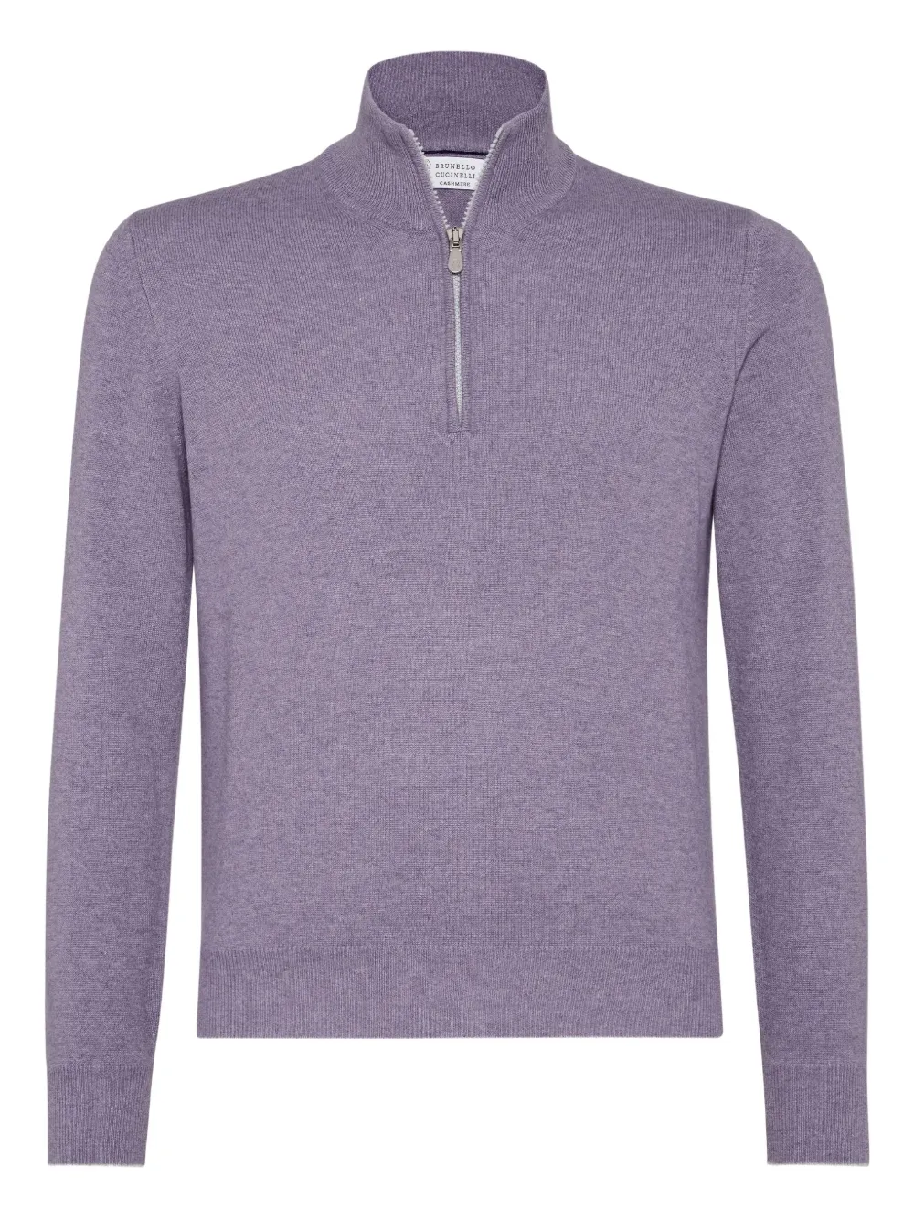 

Кашемировый свитер с полумолнией Brunello Cucinelli, фиолетовый