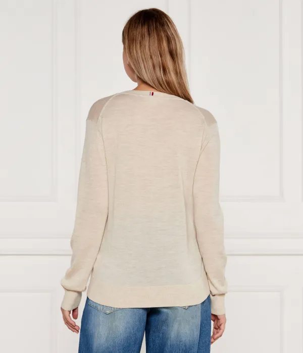 Шерстяной свитер Regular fit Tommy Hilfiger, белый — фото 3