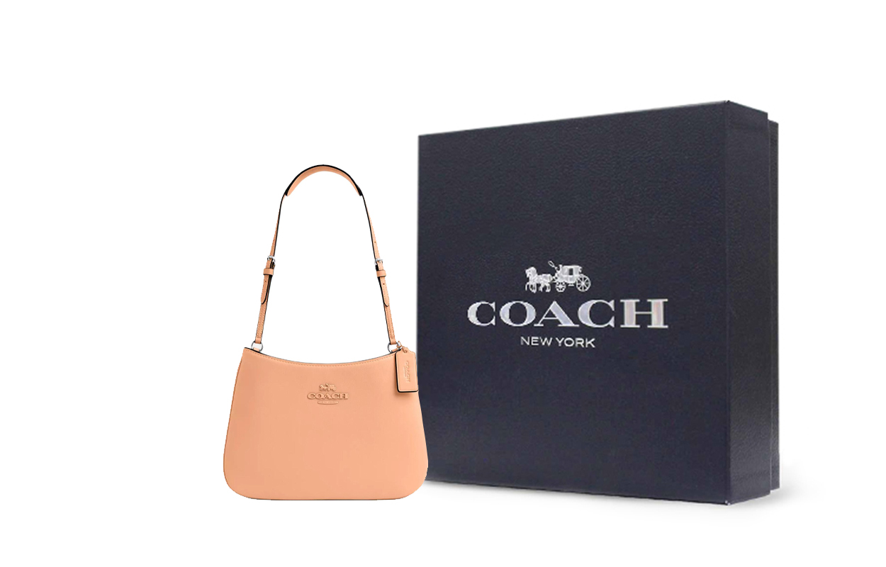 

COACH Сумка через плечо Penelope Smooth Leather, большая, серебристая/выцветший румянец