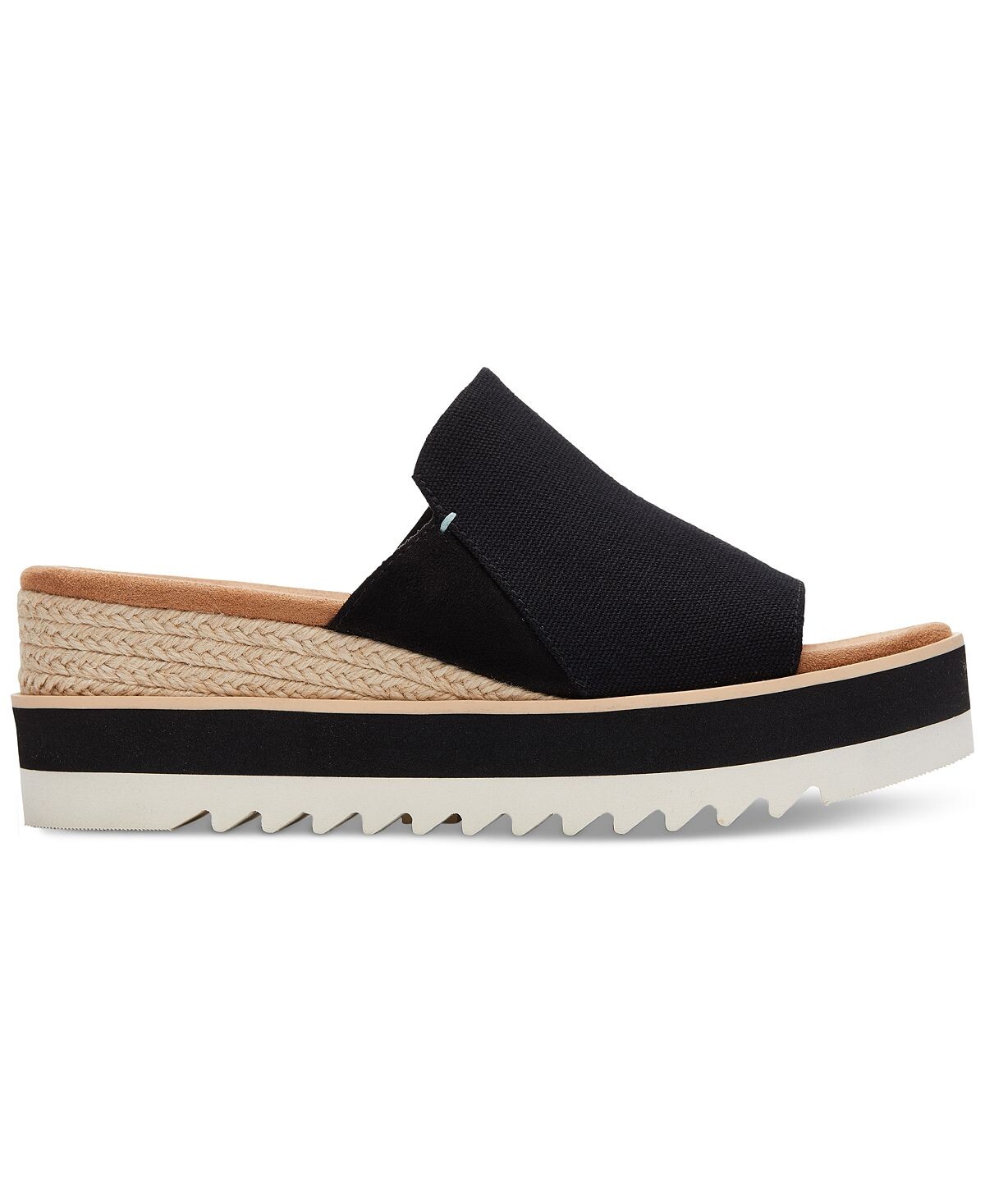 Женские босоножки на танкетке Diana Mule на плоской подошве TOMS, черный — фото 2
