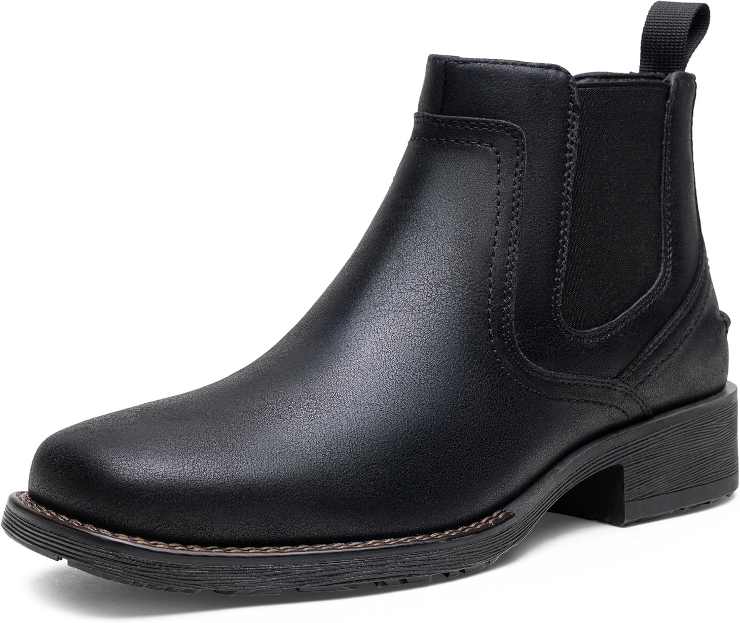 

Мужские ботинки Jousen Chelsea с квадратным носком, ботинки на щиколотку, деловые и повседневные ботинки без шнуровки для мужчин, черный