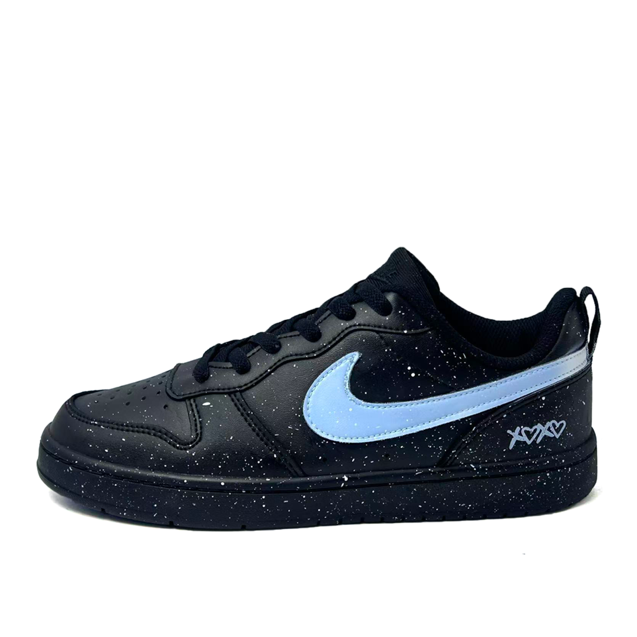 

Nike Court Borough Starry Night Dusty Blue Slip Resistant Low top Kids' Skateboarding Shoes Black Blue Teenagers