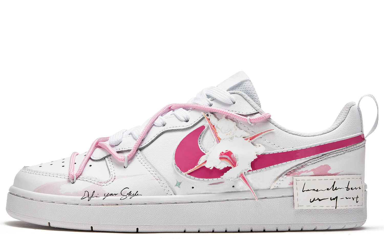 

Кроссовки Nike Court Borough Skateboard Shoes Women's Low-Top Pink/White, Белый, Кроссовки Nike Court Borough Skateboard Shoes Women's Low-Top Pink/White