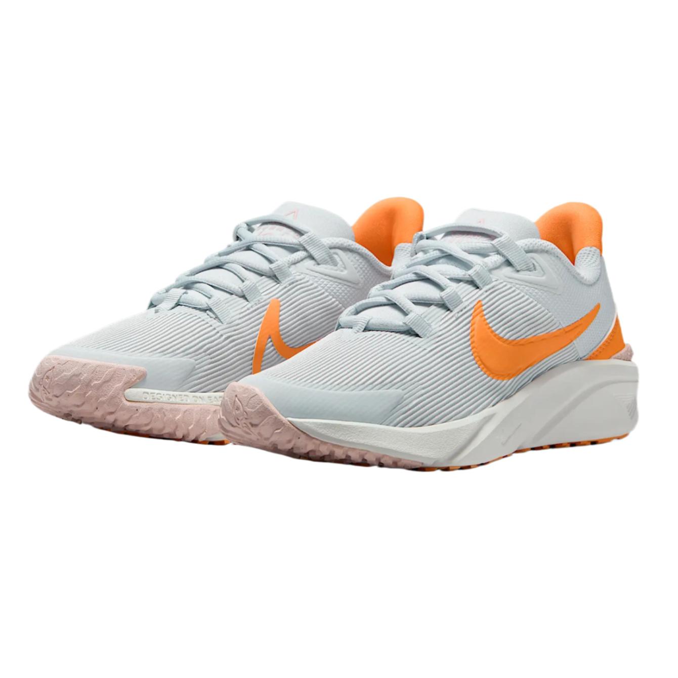 Nike Star Runner 4 устойчивые к истиранию детские беговые кроссовки White Gold/Echo Pink/Mountain White/Cream Peach Red Kids' — фото 3