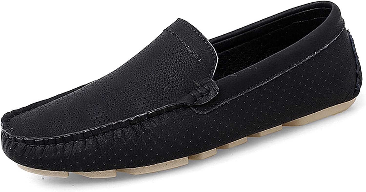 

Мужские лоферы с круглым носком, дышащие, перфорированные, из натуральной кожи, легкие, с противоскользящей подошвой, удобные, на плоском каблуке, модные слипоны (Цвет: коричневый, Размер: 6) Wound