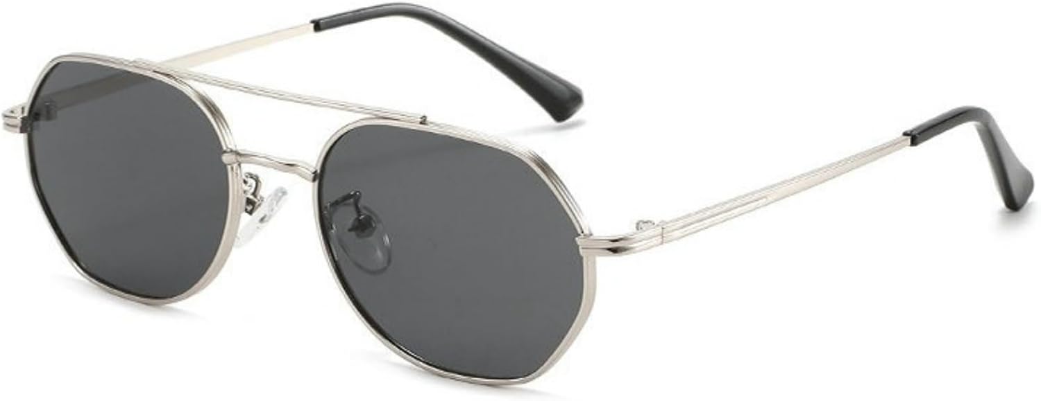 

Willochra Стильные квадратные солнцезащитные очки-пилот для женщин, с двойной перемычкой, металлическая оправа, мужские очки для активного отдыха, солнцезащитные очки UV400, C6