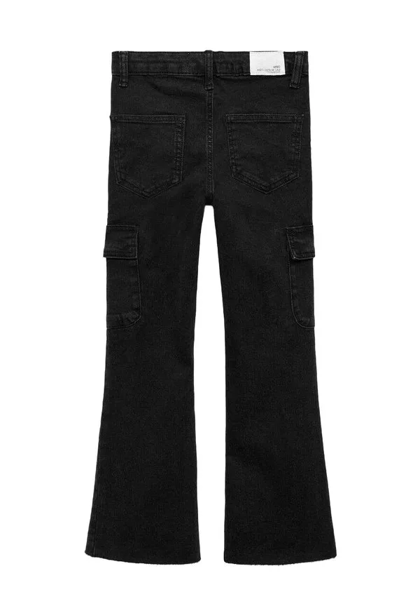 Детские расклешенные джинсы Mango Kids, Black Denim — фото 2
