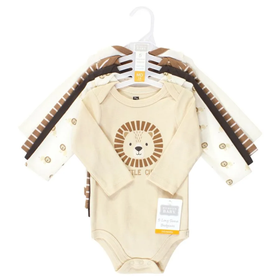 Коллекция из пяти хлопковых боди с длинными рукавами Hudson Baby, Brave Lion 5 Pack — фото 2