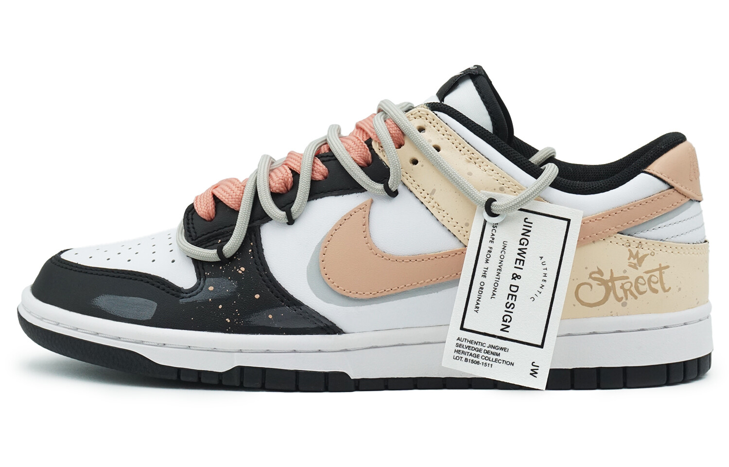 

Кроссовки Nike Dunk Skateboarding Shoes Men Low-top Black/white/pink, черный
