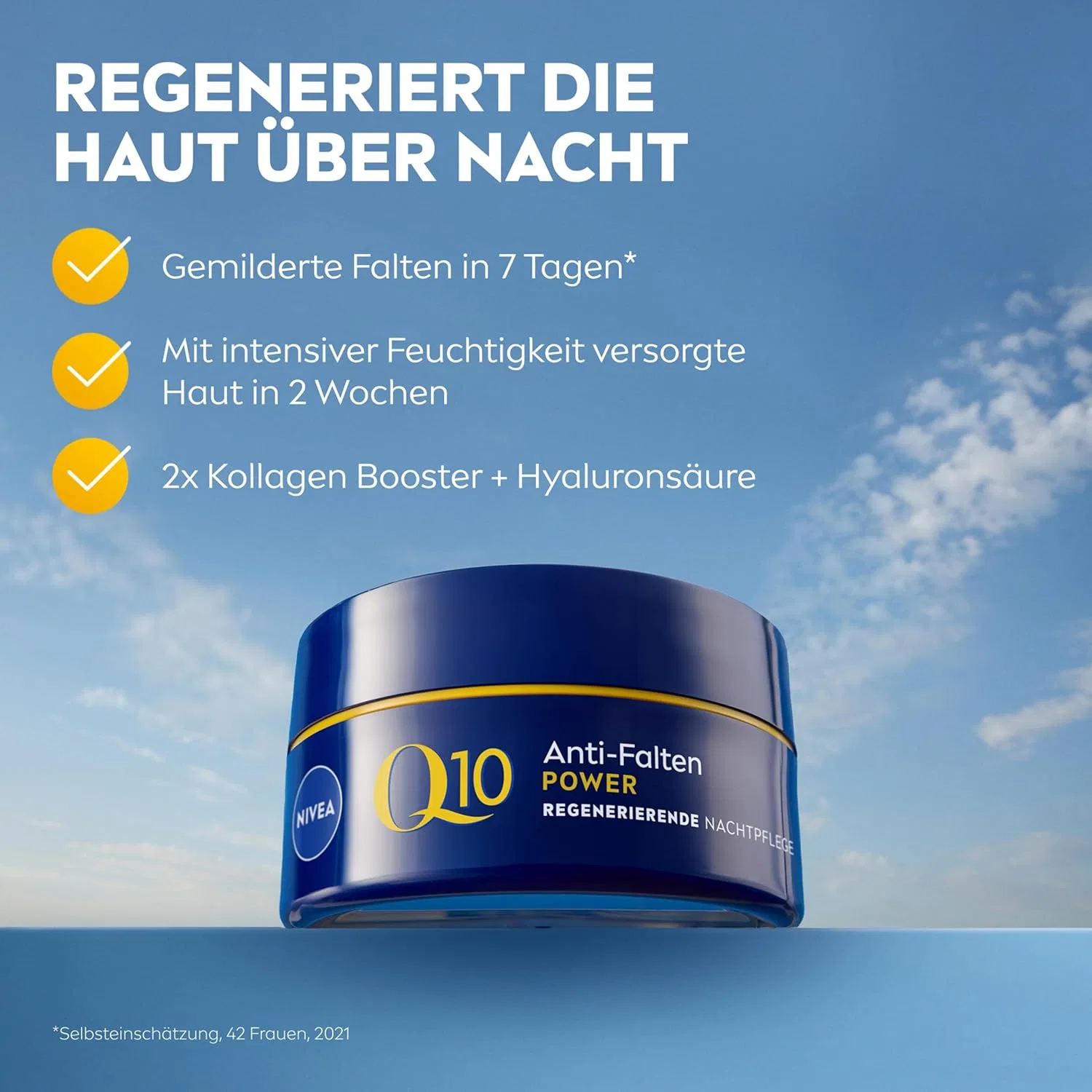 Бустер Nivea — Регенерирующий ночной Q10 Anti-Wrinkle Power, , White, 50 мл — фото 2