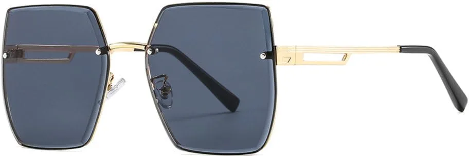 

MUTYNE Модные солнцезащитные очки в металлической оправе, квадратные, с градиентным переходом цвета, защита от УФ-излучения, винтажные очки для вождения, 2