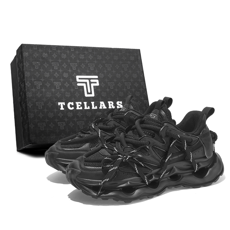 

Кроссовки для бега мужские Low top с амортизацией, износостойкие, с поддержкой и отскоком TCELLARS, jet черный (lace-up)