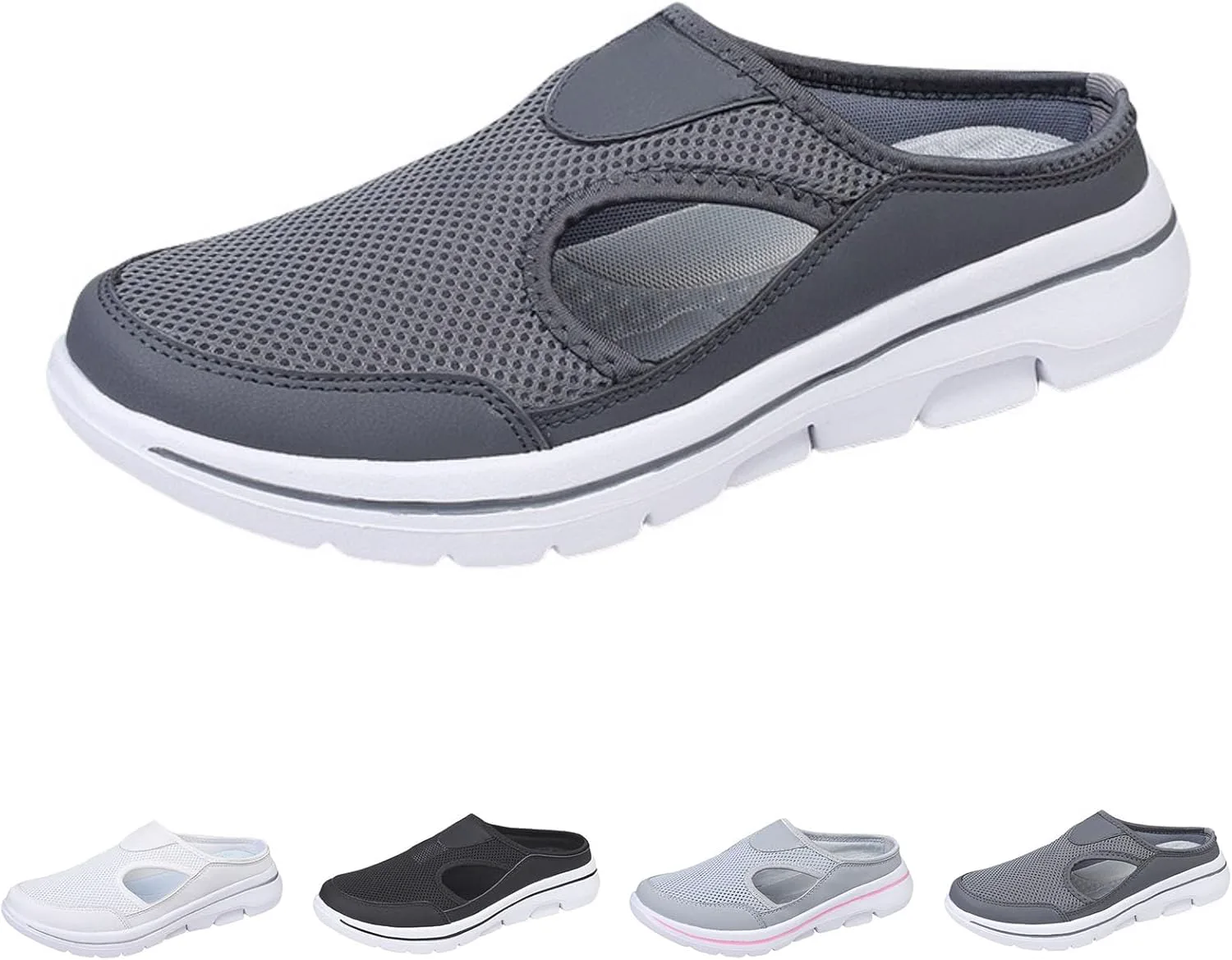 Elsvia Orthopedic Shoes For Men, Comfort Breathable Support Sports Сандалии,Outdoor Casual Non Slip Walking Slip On Shoes Generic, темно-серый — фото 3