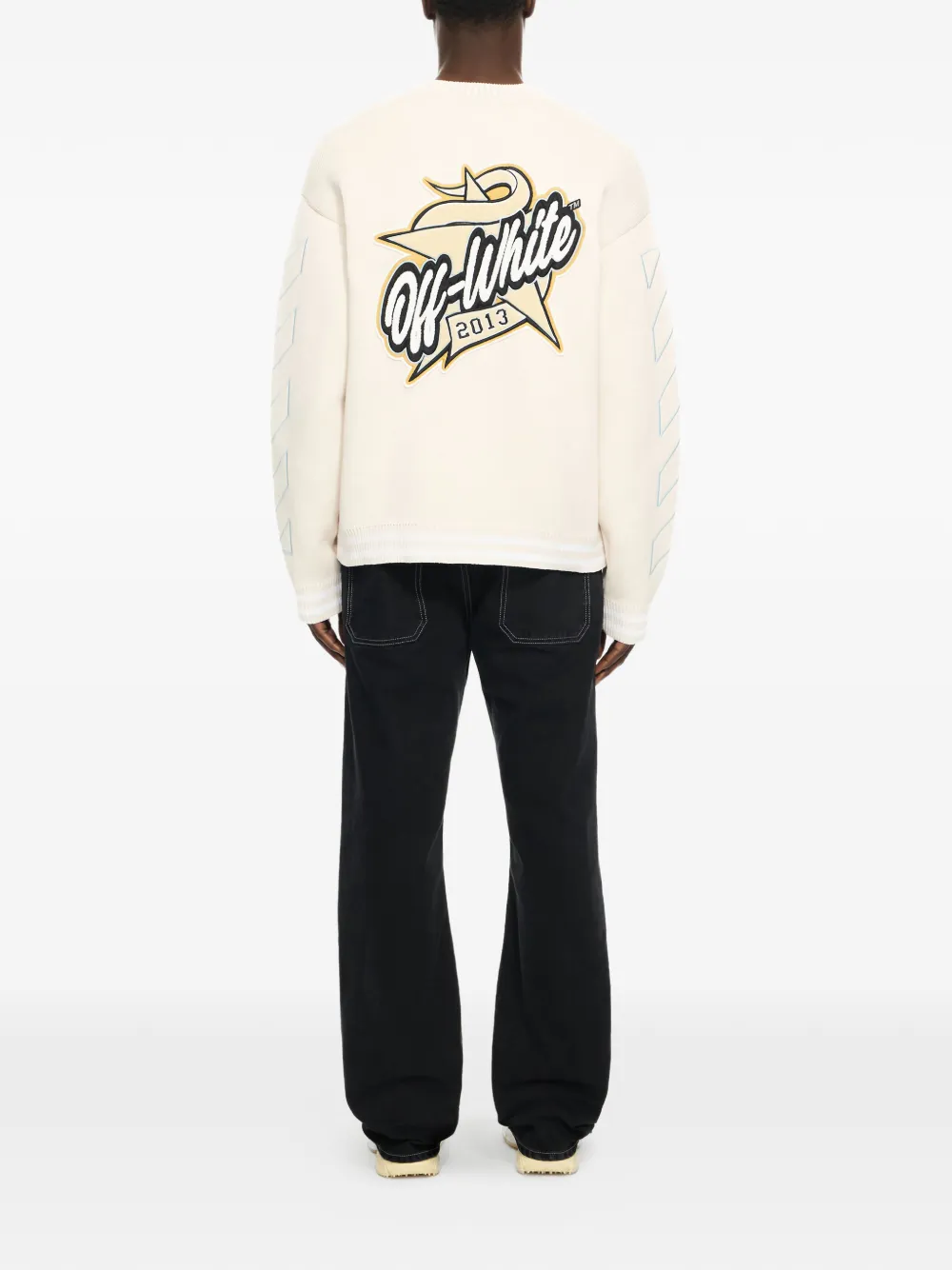 Кардиган с логотипом в виде звезды Off-White, бежевый — фото 3