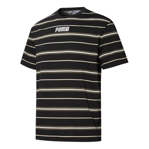 

Футболка modern basics advanced tee casual sports breathable stripe short sleeve black Puma, черный
