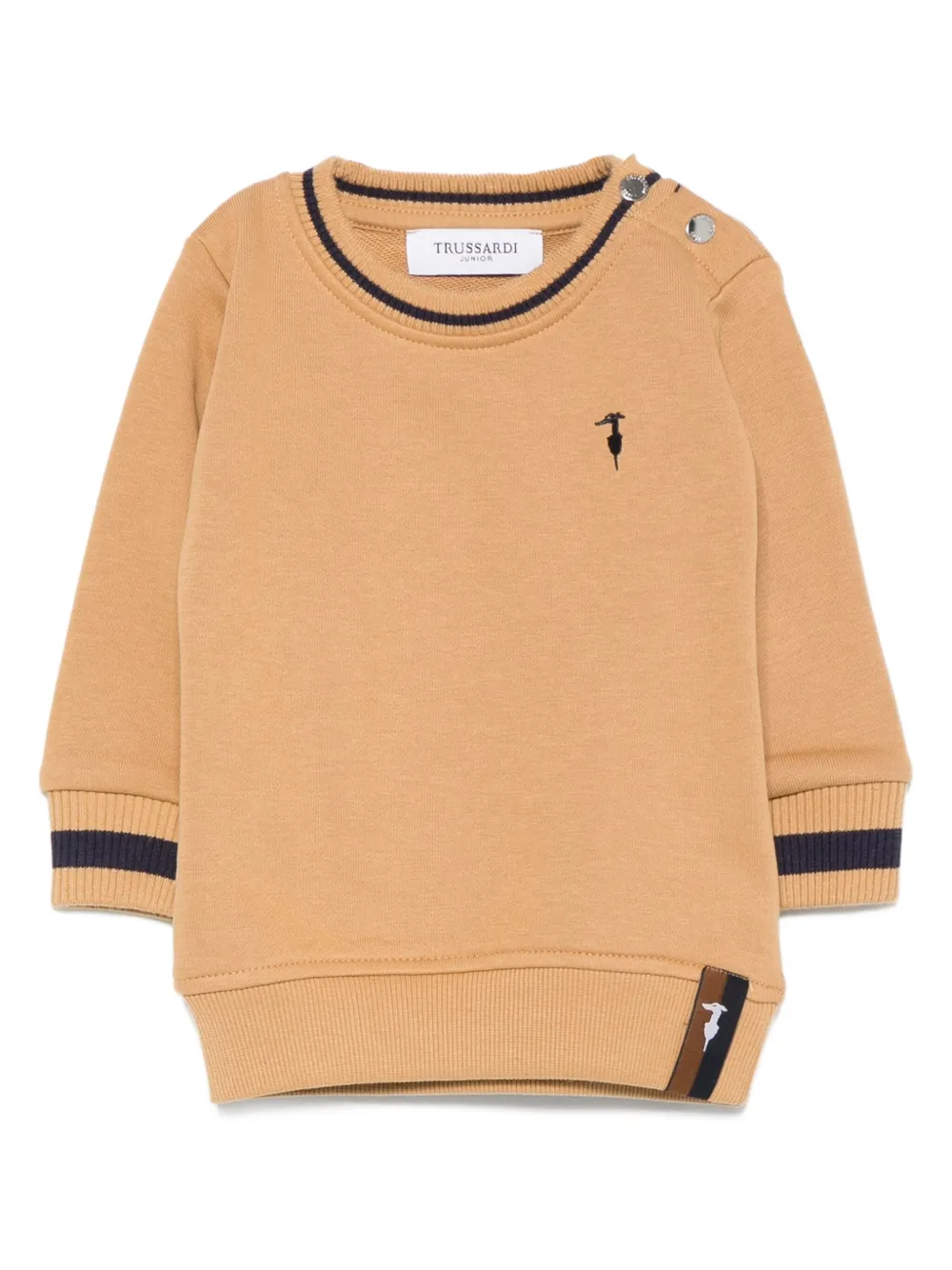 

Толстовка с вышитым логотипом и ребристой отделкой TRUSSARDI JUNIOR, нейтральный