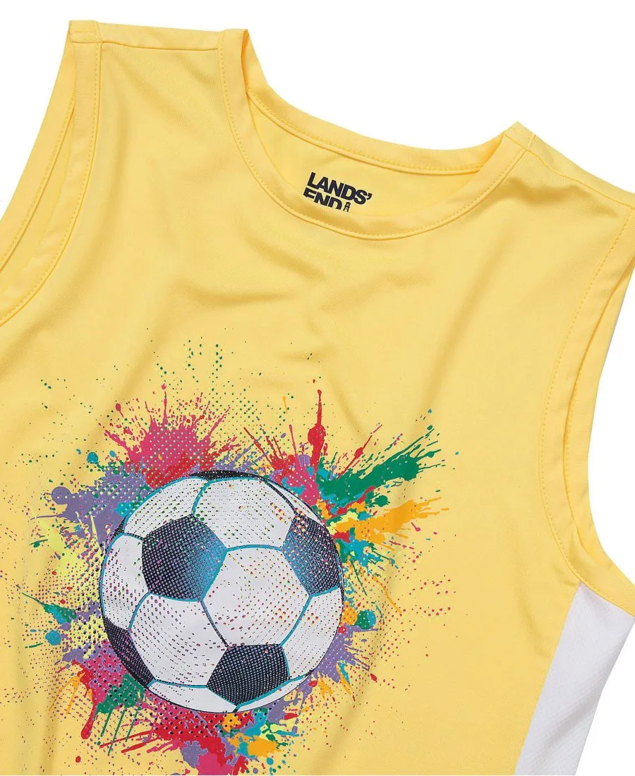 Детская спортивная футболка из трикотажа Lands' End, soccer ball/желтый — фото 3
