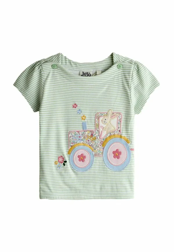 Футболка стандартного кроя с аппликацией в виде кролика и мышки. Jojo Maman Bébé, Blue