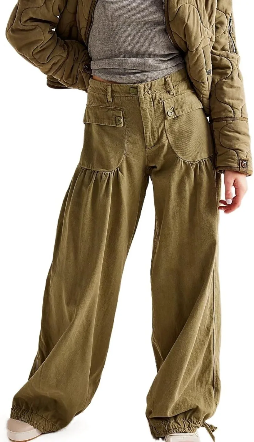 

Женские брюки Mid Waist Baggy Washed с карманами LsojbKjng