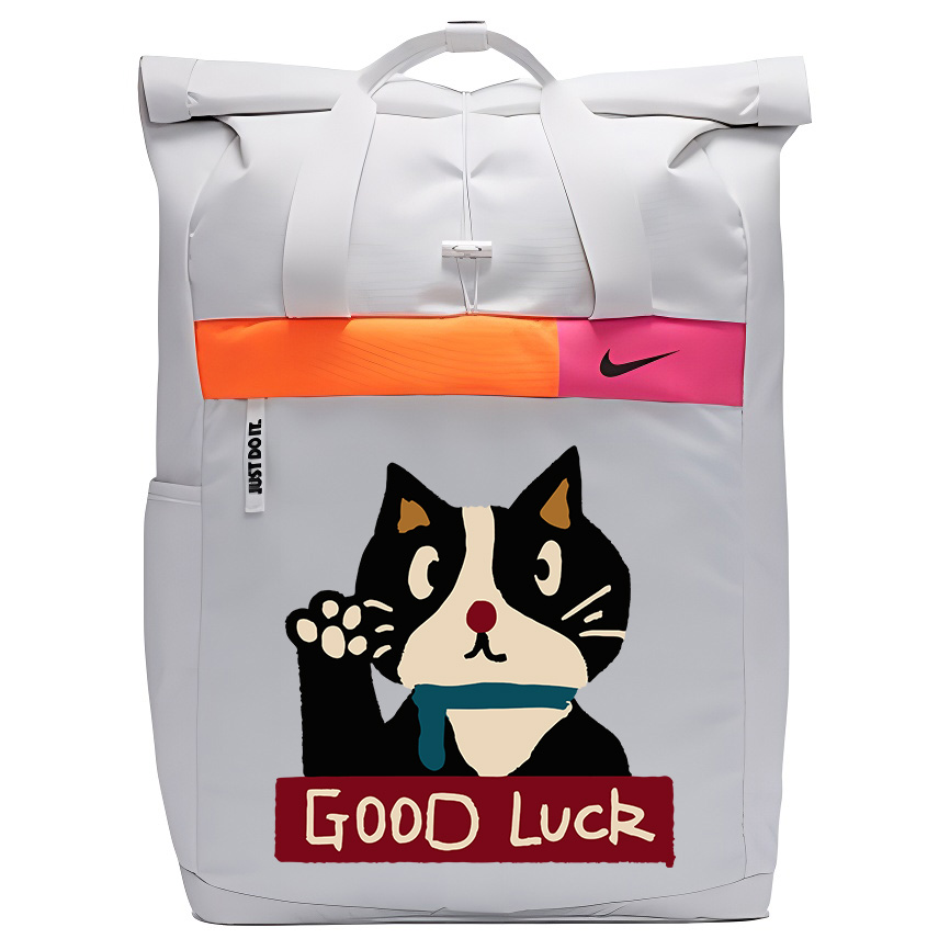 

Nike Тканевый рюкзак с принтом унисекс белый, Lucky Cat