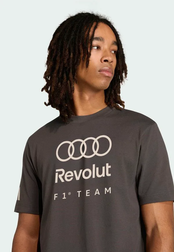 Футболка с графическим изображением днк команды audi formula one, базовая футболка. Adidas Performance, Utility Black — фото 4
