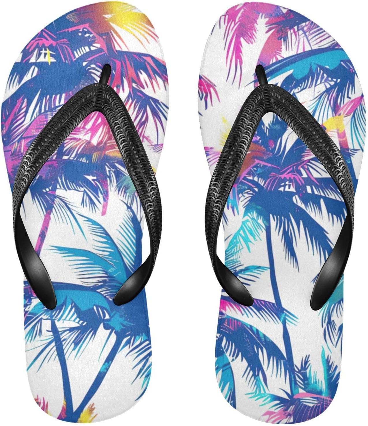 

Женские и мужские пляжные сандалии-шлепанцы Tropical Palm Flip Flop для лета, для душа Kfbe, Leaves