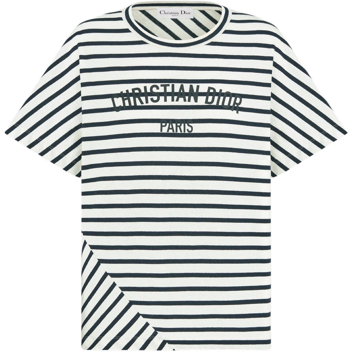 

DIOR Футболка SS25 Regular женская синяя белая, Синий, DIOR Футболка SS25 Regular женская синяя белая