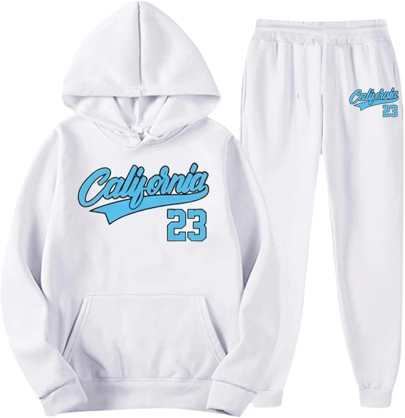 Мужской спортивный костюм California, джоггеры и худи, A01-white — фото 2
