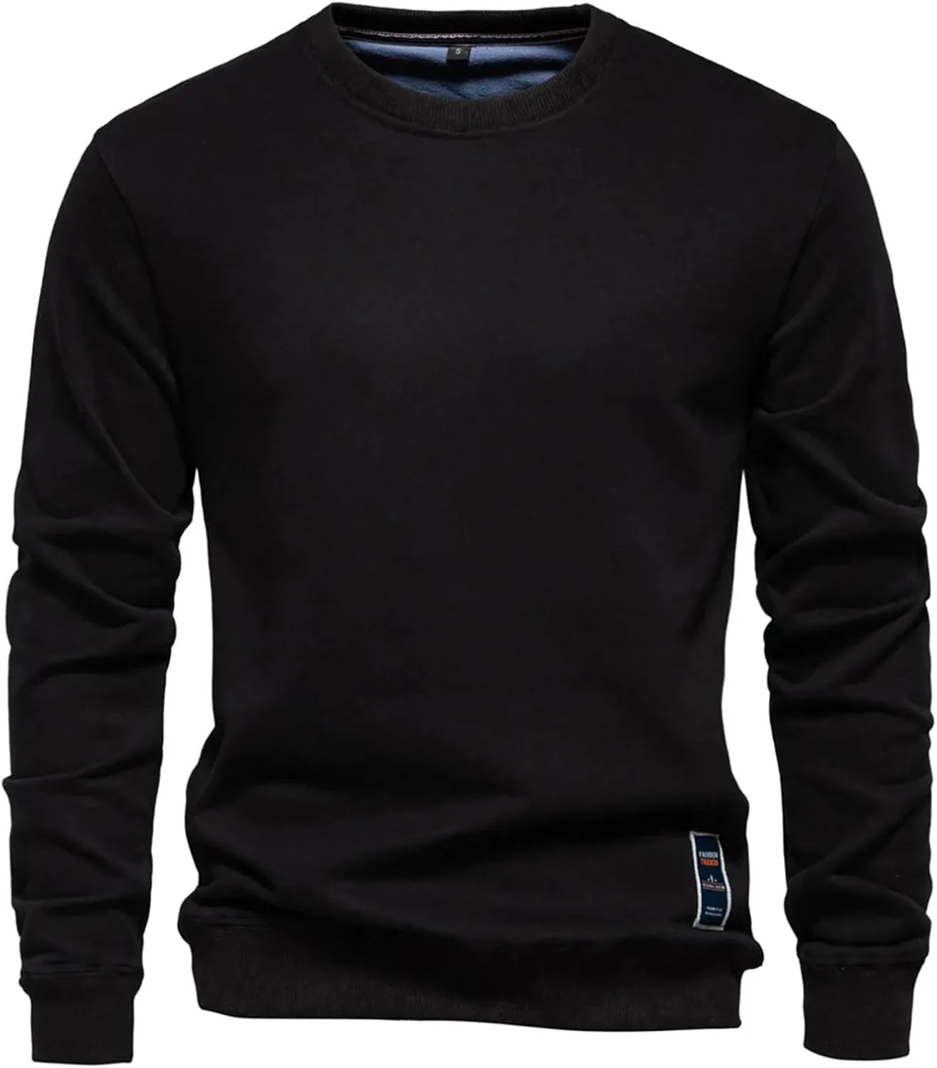 Толстовка Cotton Blend с круглым вырезом, однотонная, для мужчин — фото 4