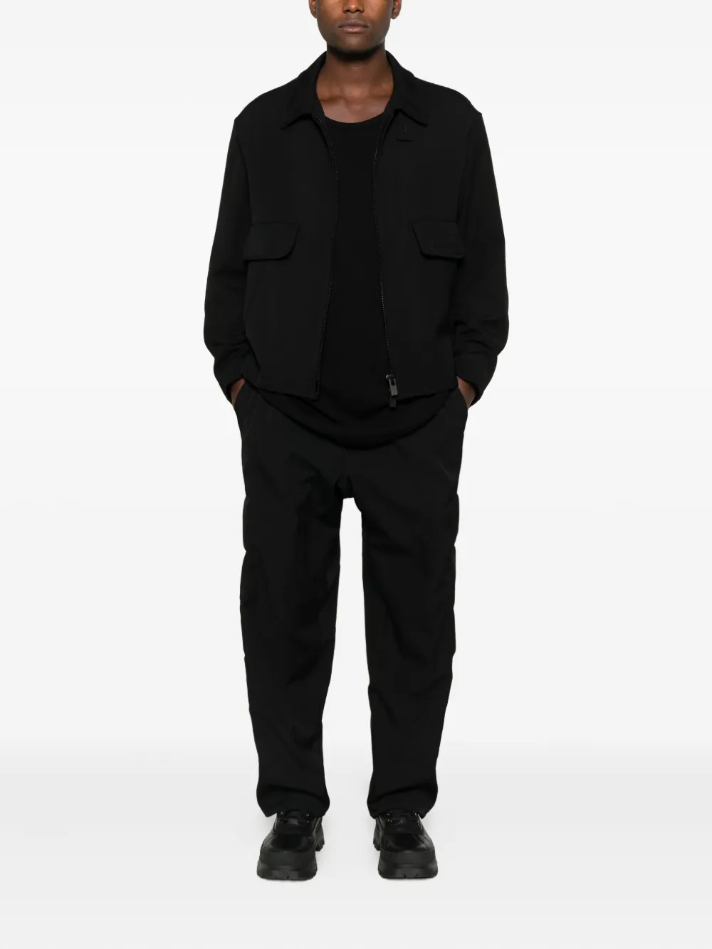 Шерстяная рубашка-куртка Yohji Yamamoto, черный — фото 2