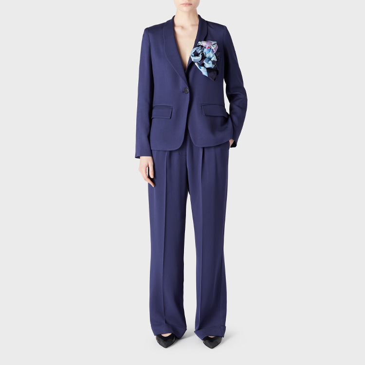 EMPORIO ARMANI Повседневные брюки женские blue purple — фото 4