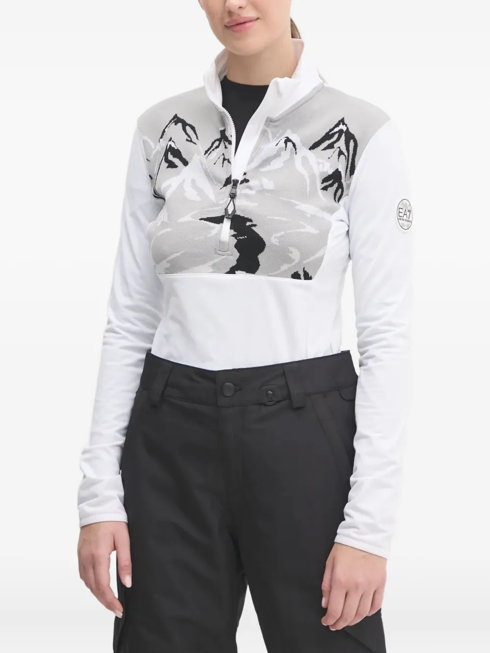 

Топ с жаккардовым узором Ea7 Emporio Armani, белый