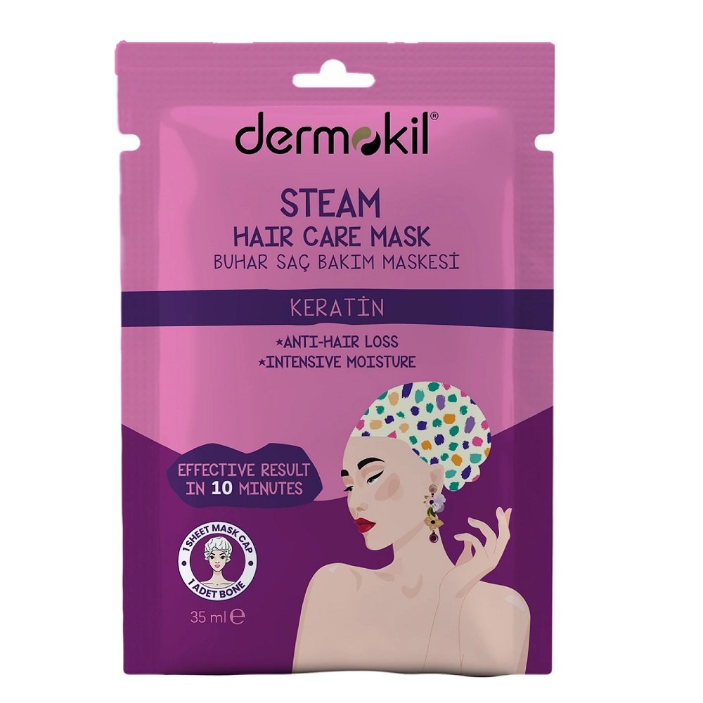 

Dermokil, Keratin Steam Hair Care Mask, Кератиновая маска для ухода за волосами, 35мл