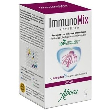 

Aboca Immunomix Advanced 50 капсул — добавка для поддержки иммунной системы с эхинацеей, бузиной, имбирем и элеутерококком